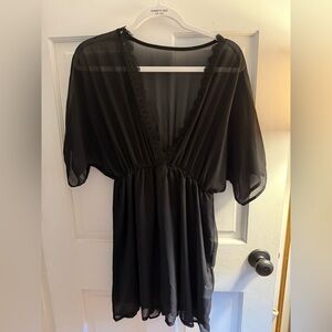 SHEIN Black Sheer Mini Dress